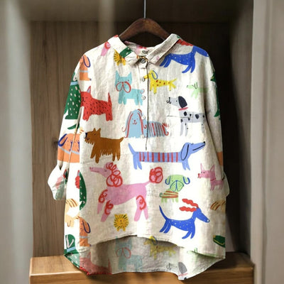 Laluna® | Exclusive Women's Blouse with Dog Print