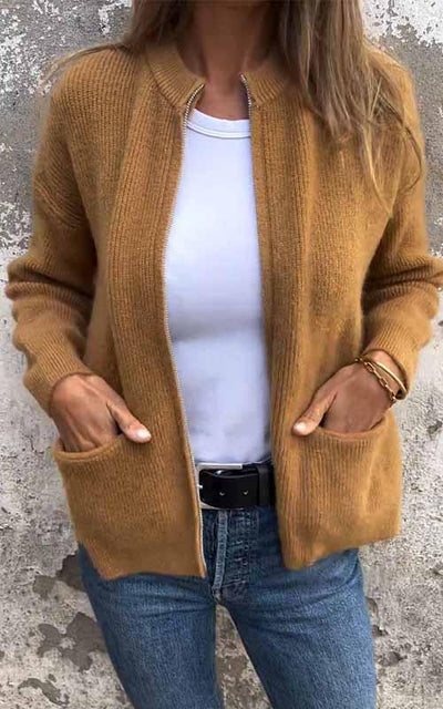 JACQUELINE - Zippered Cardigan
