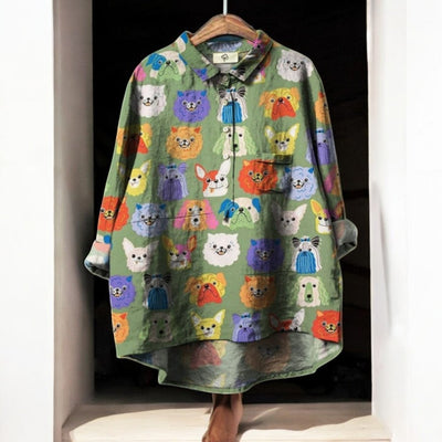 Laluna® | Exclusive Women's Blouse with Dog Print